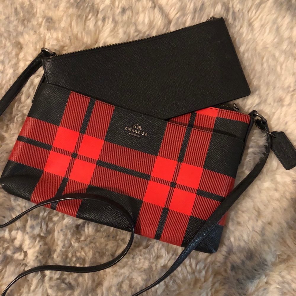 LIKE NEW Coach Mount Plaid Pop-Up Crossbody Bag